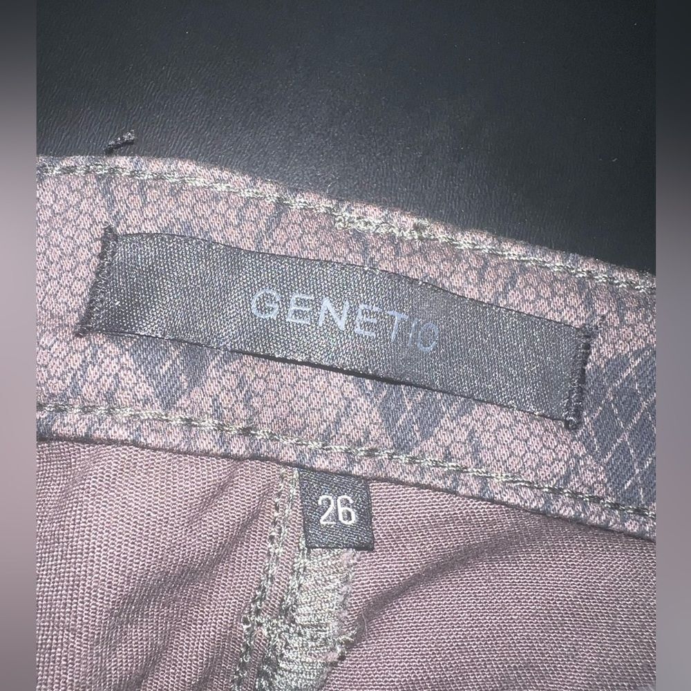 Genetic Denim Olive Sadie Jeans With Faux Leather Details Size 26 NWOT - Picture 5 of 11